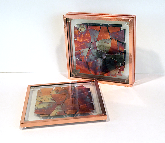 Copper Collage Coasters - Woven Copper